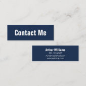 Mini carte de contact professionnelle bleu foncé e (Devant / Derrière)