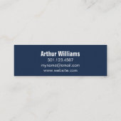 Mini carte de contact professionnelle bleu foncé e (Dos)