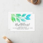 Mini carte de Faire-part de déplacement de nouvell (Devant/Arrière en situation)