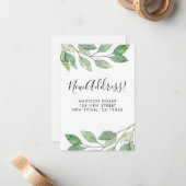 Mini carte de Faire-part de déplacement de nouvell (Devant/Arrière en situation)