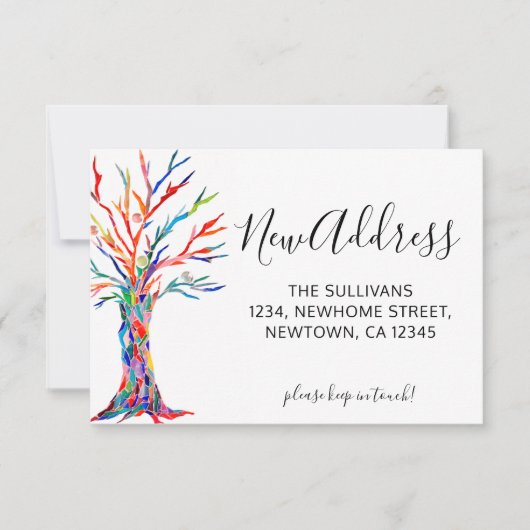 Mini carte de Faire-part de déplacement de nouvell (Devant)