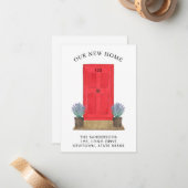 Mini carte de Faire-part de déplacement de porte r (Devant/Arrière en situation)