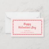 Mini carte de la Saint-Valentin cœur rose (Devant)