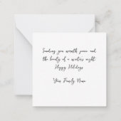 Mini carte de Noël noir et blanc de nuit (Dos)