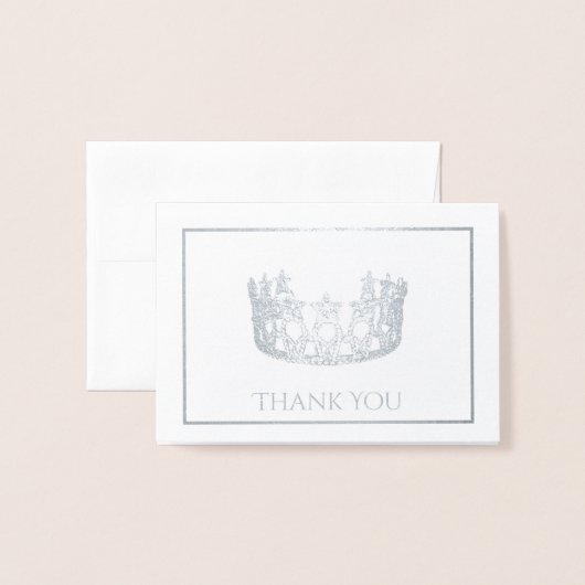 Mini carte de note Silver Foil Crown (Devant avec enveloppe)