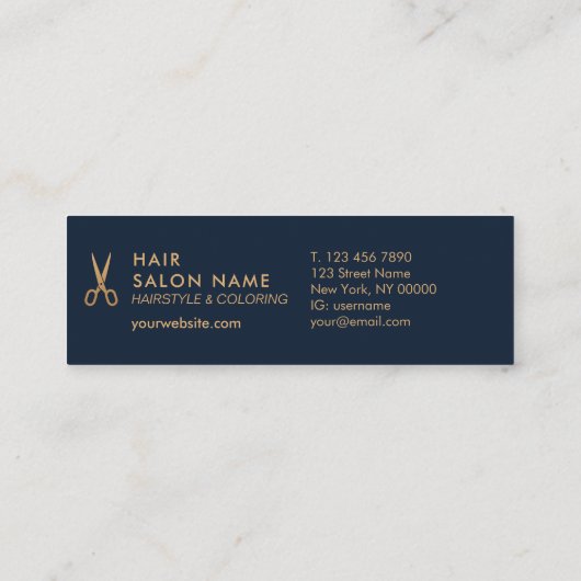 Mini carte de référence de coiffeur minimal de (Dos)