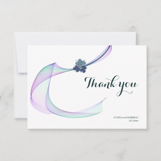Mini Carte de remerciements florale pourpre (Devant)