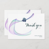 Mini Carte de remerciements florale pourpre (Devant / Derrière)