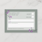 MINI CARTE DE RÉPONSE RSVP :: fleurs de cerisiers  (Dos)