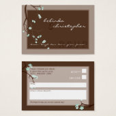 MINI CARTE DE RÉPONSE RSVP :: fleurs de cerisiers (Devant & derrière)
