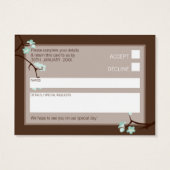 MINI CARTE DE RÉPONSE RSVP :: fleurs de cerisiers (Dos)