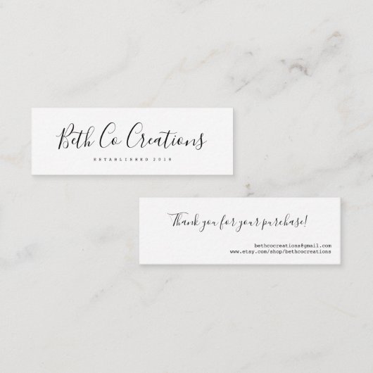 Mini carte de visite (Devant / Derrière)