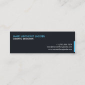 Mini Carte de visite 002 - Minimal moderne, noir/bleu (Dos)