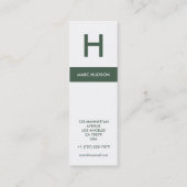 Mini Carte de visite 003 - Élégant, Vert / Blanc (Dos)
