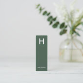 Mini Carte de visite 003 - Élégant, Vert / Blanc (Debout devant)