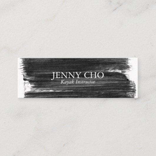 Mini CARTE DE VISITE à bande de peinture BLANC NOIR (Devant)