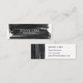 Mini CARTE DE VISITE à bande de peinture BLANC NOIR (Devant / Derrière)