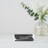 Mini CARTE DE VISITE à bande de peinture BLANC NOIR (Debout devant)