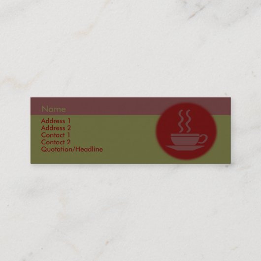 Mini Carte de visite à café chaud (Devant)