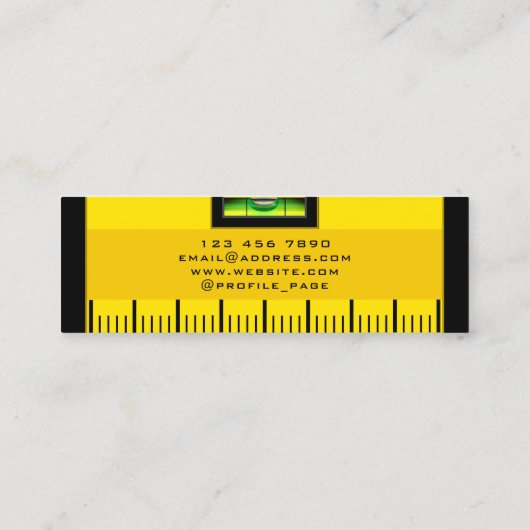 Mini carte de visite à faux niveau d'esprit (Dos)