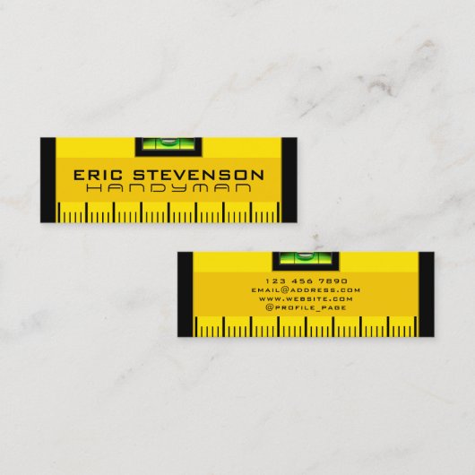 Mini carte de visite à faux niveau d'esprit (Devant / Derrière)