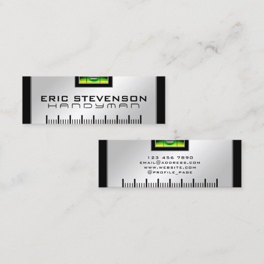 Mini carte de visite à faux niveau d'esprit (Devant / Derrière)