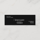 Mini carte de visite à fleurs noires et blanches (Dos)