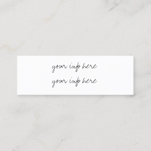 Mini carte de visite à la mode moderne de couleur (Dos)