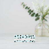 Mini Carte de visite à points Polka noir et blanc maigr (Debout devant)