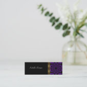 Mini Carte de visite Abstrait Violet Or Mince (Debout devant)