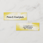 Mini Carte de visite aquarelle jaune délicate (Devant / Derrière)