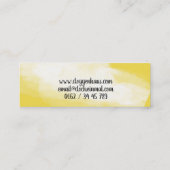 Mini Carte de visite aquarelle jaune délicate (Dos)