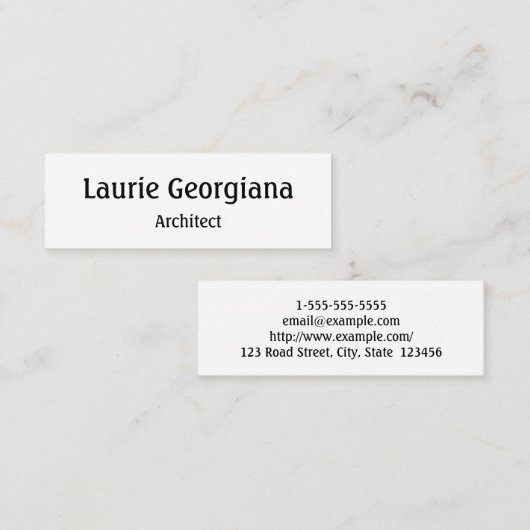 Mini Carte de visite Architecte simple et propre (Devant / Derrière)