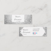 Mini carte de visite argenté de bijou à la mode de (Devant / Derrière)