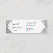 Mini carte de visite argenté de bijou à la mode de (Dos)