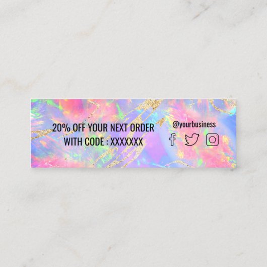 mini carte de visite arrière - plan néon opal (Dos)