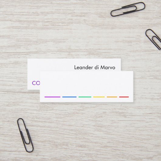 Mini Carte de visite avec déclaration minimale (Devant/Arrière en situation)
