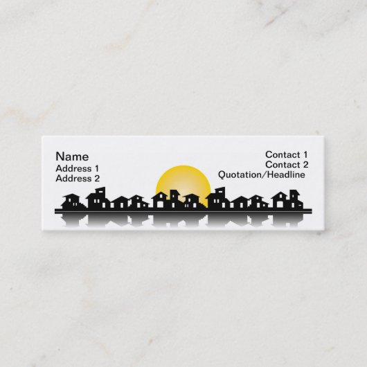 Mini Carte de visite avec des maisons (Devant)