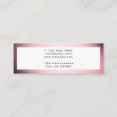 Mini carte de visite balayé métallique rose (Dos)