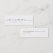 Mini Carte de visite blanc clair simple et élégant (Devant / Derrière)