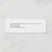 Mini Carte de visite blanc clair simple et élégant (Dos)