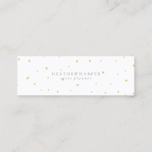 Mini Carte de visite - blanc d'or de points