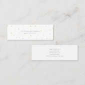 Mini Carte de visite - blanc d'or de points (Devant / Derrière)