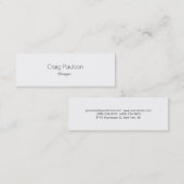 Mini Carte de visite blanc élégant et élégant moderne (Devant / Derrière)