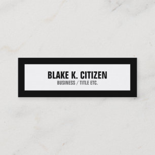 Mini Carte de visite blanc maigre avec la frontière