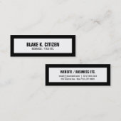Mini Carte de visite blanc maigre avec la frontière (Devant / Derrière)