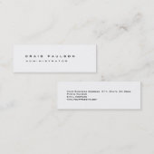 Mini Carte de visite blanc noir blanc fin (Devant / Derrière)