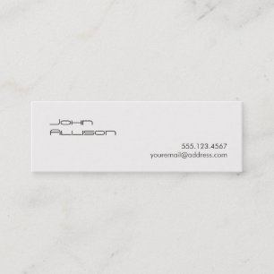 Mini Carte de visite blanc professionnel propre et simp
