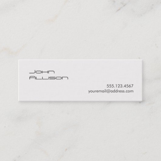 Mini Carte de visite blanc professionnel propre et simp (Devant)