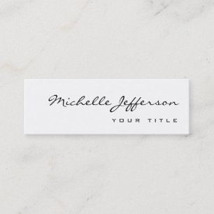 Mini Carte de visite blanche chic et tendance slim mode